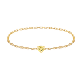 Canary Yellow Diamond Chain Ring 14k gold Stackable ring