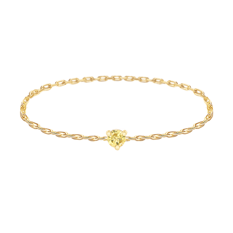 Canary Yellow Diamond Chain Ring 14k gold Stackable ring