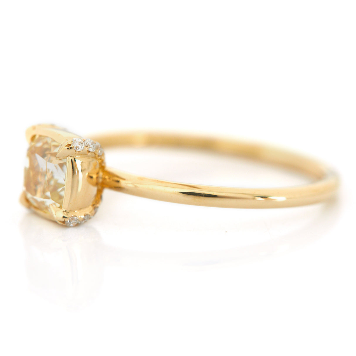 Canary Yellow Diamond Supreme Ring 18k gold engagement ring side view