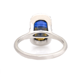 Ceylon Color Change Sapphire Aurora Ring platinum engagement ring back view