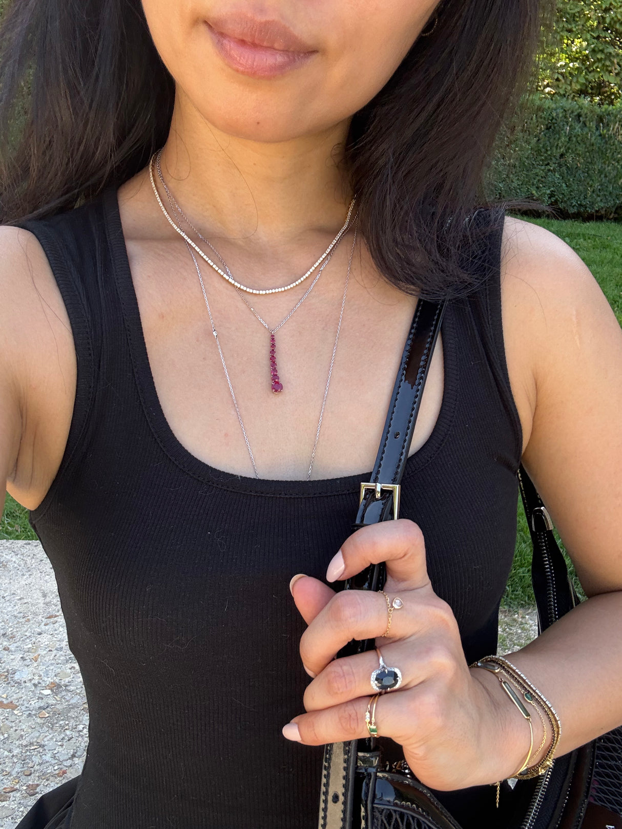 Ceylon Color Change Sapphire Aurora Ring platinum engagement ring on model