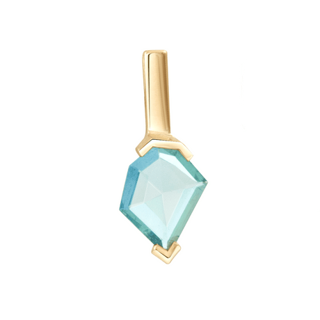 Ceylon Green Sapphire Contour Bar Earring