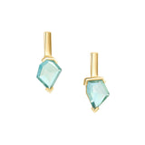 Ceylon Green Sapphire Contour Bar Earring