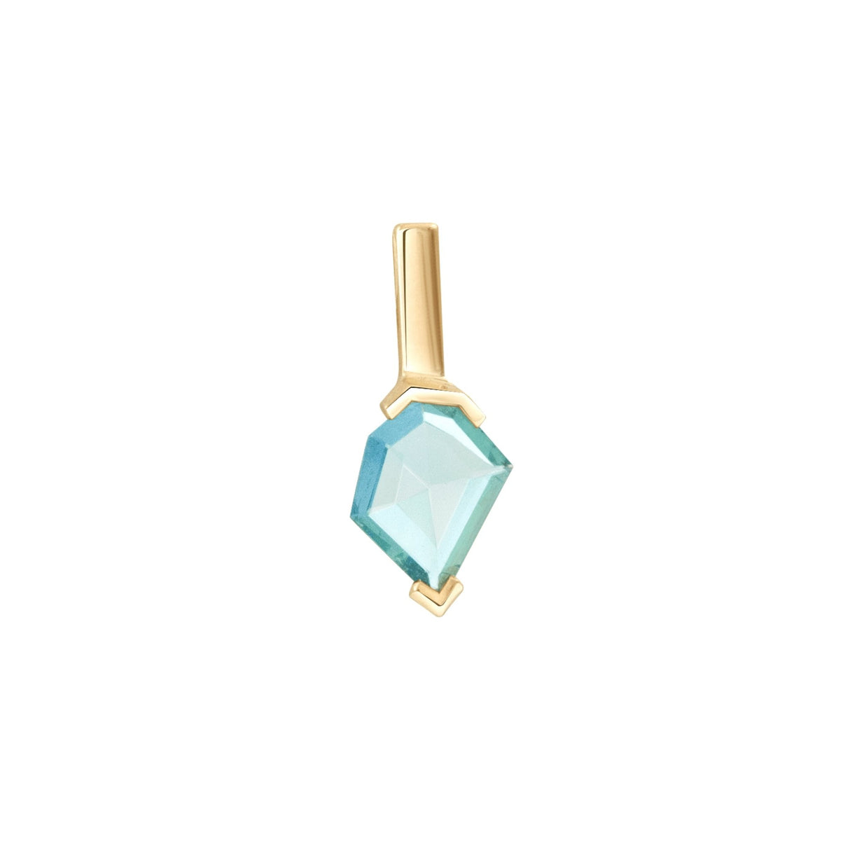 Ceylon Green Sapphire Contour Bar Earring