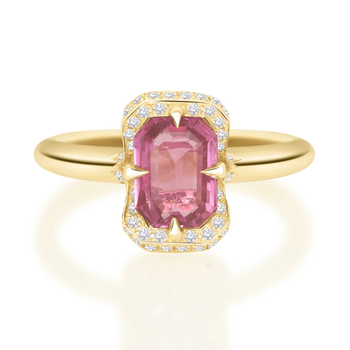 Deco Pink Sapphire Aurora Ring