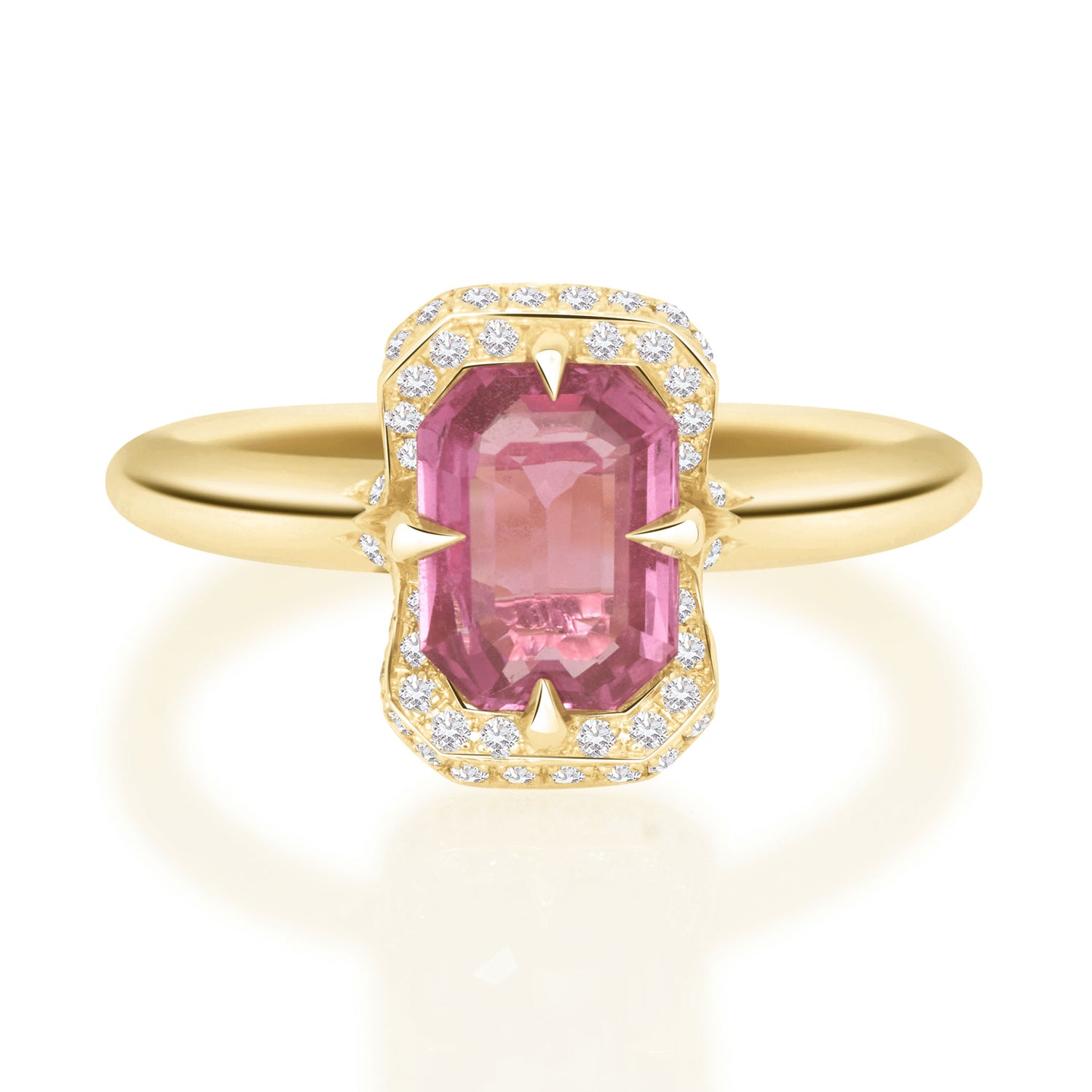Deco Pink Sapphire Aurora Ring
