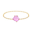 Ceylon Pink Sapphire Contour Chain Ring  18K Stackable ring 1