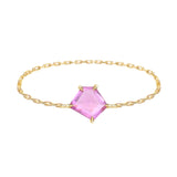 Ceylon Pink Sapphire Contour Chain Ring  18K Stackable ring 1