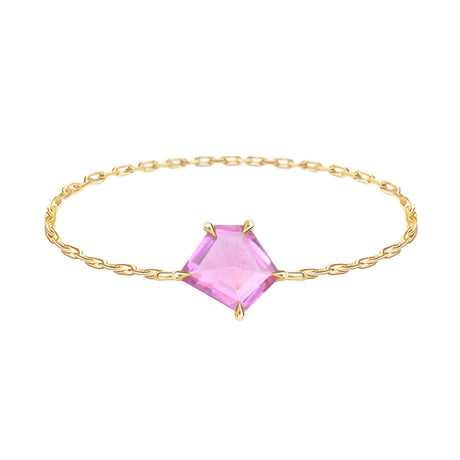 Ceylon Pink Sapphire Contour Chain Ring  18K Stackable ring 1
