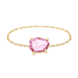 Ceylon Pink Sapphire Contour Chain Ring 18k gold stackable ring