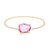 Ceylon Pink Sapphire Contour Chain Ring 18k gold stackable ring