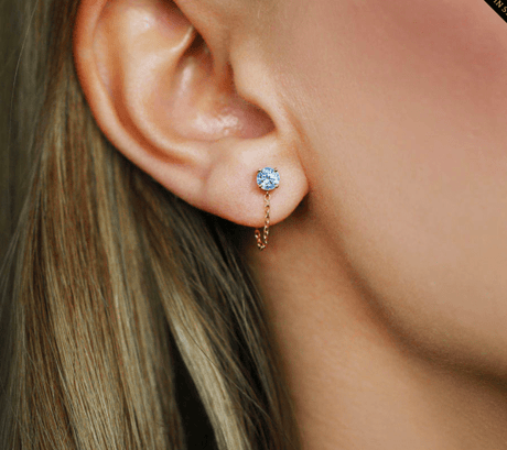 Ceylon Sapphire Chain Earrings