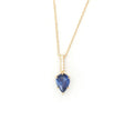 Ceylon Sapphire & Diamond Arrow Necklace 18k handmade fine jewelry