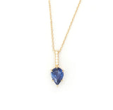 Ceylon Sapphire & Diamond Arrow Necklace 18k handmade fine jewelry