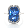 Ceylon Sapphire & Diamond Aurora Supreme Ring PT900 engagement ring 