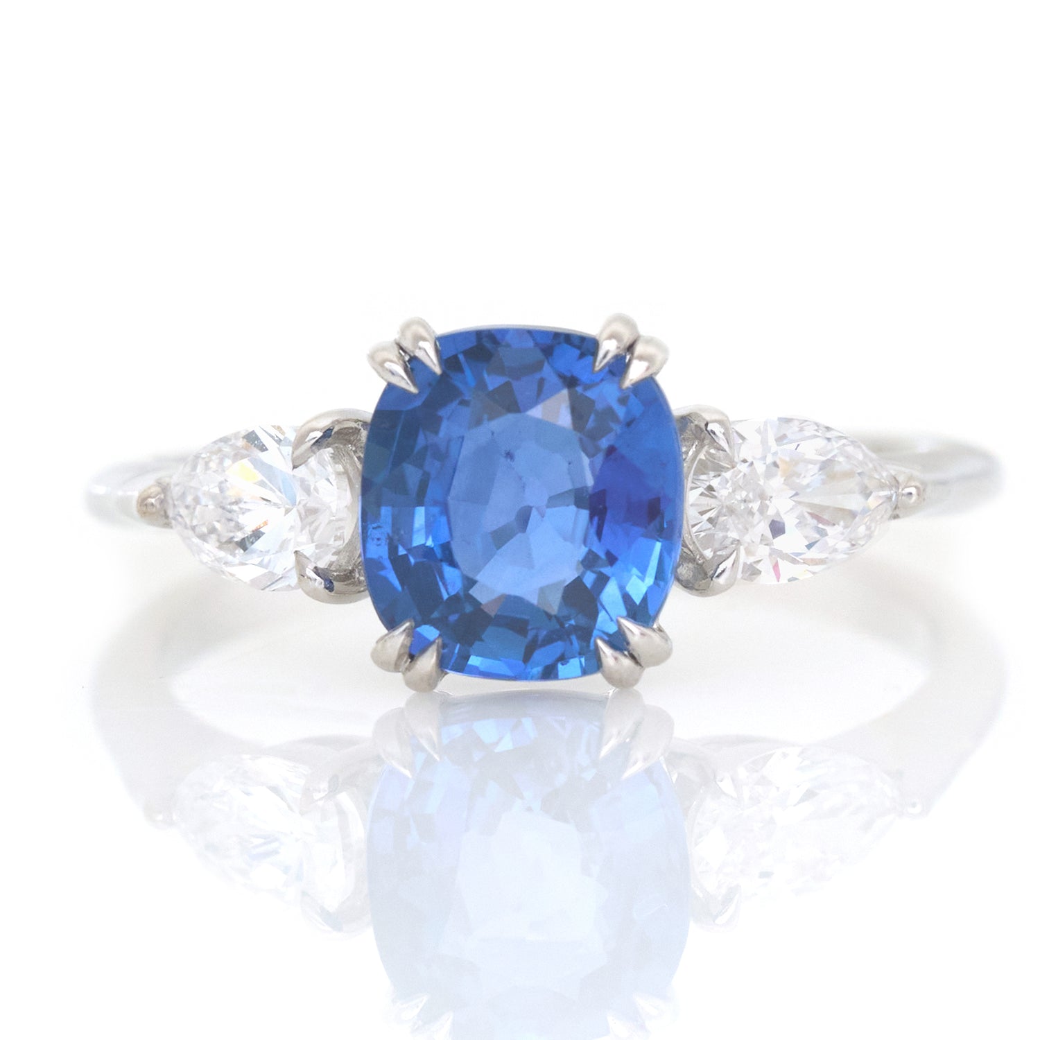 Ceylon Sapphire & Diamond Eternal Ring 18k gold engagement ring 