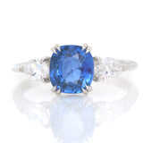 Ceylon Sapphire & Diamond Eternal Ring 18k gold engagement ring 