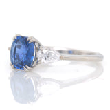 Ceylon Sapphire & Diamond Eternal Ring 18k gold engagement ring side view