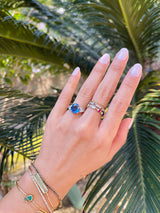 Ceylon Sapphire & Diamond Ever After Ring PT900 engagement ring on model