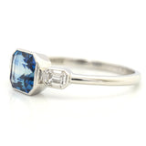 Ceylon Sapphire & Diamond Everlasting Ring PT900 engagement ring side view