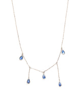 Ceylon Sapphire Raindrops Necklace 18k handmade fine jewelry