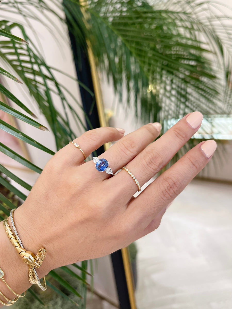 Ceylon Sapphire and Diamond Eternal Ring