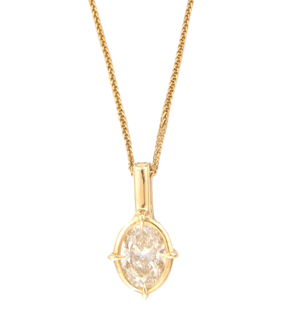 Champagne Diamond Compass Necklace 18k handmade fine jewelry
