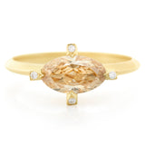 Champagne Diamond Compass Ring 18k gold engagement ring 