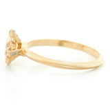Champagne Diamond Compass Ring 18k gold engagement ring side view