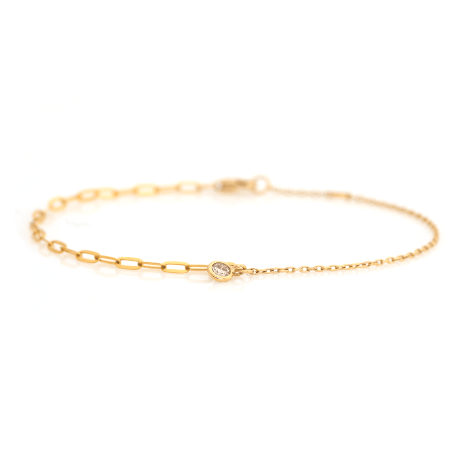 Champagne Diamond Duo Bracelet 18k gold stackable design