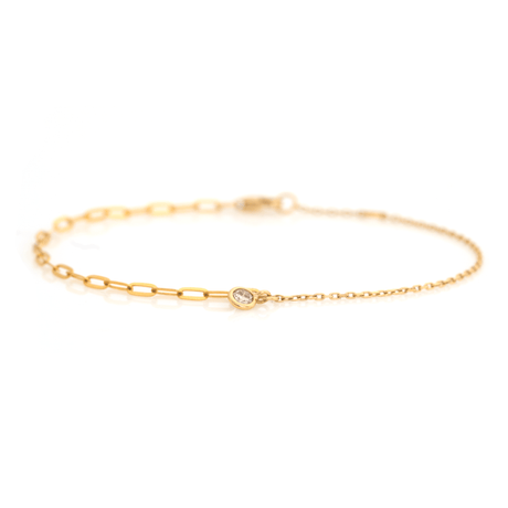 Champagne Diamond Duo Bracelet 18k gold stackable design