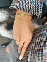 Champagne Diamond Duo Bracelet 18k gold stackable design on model