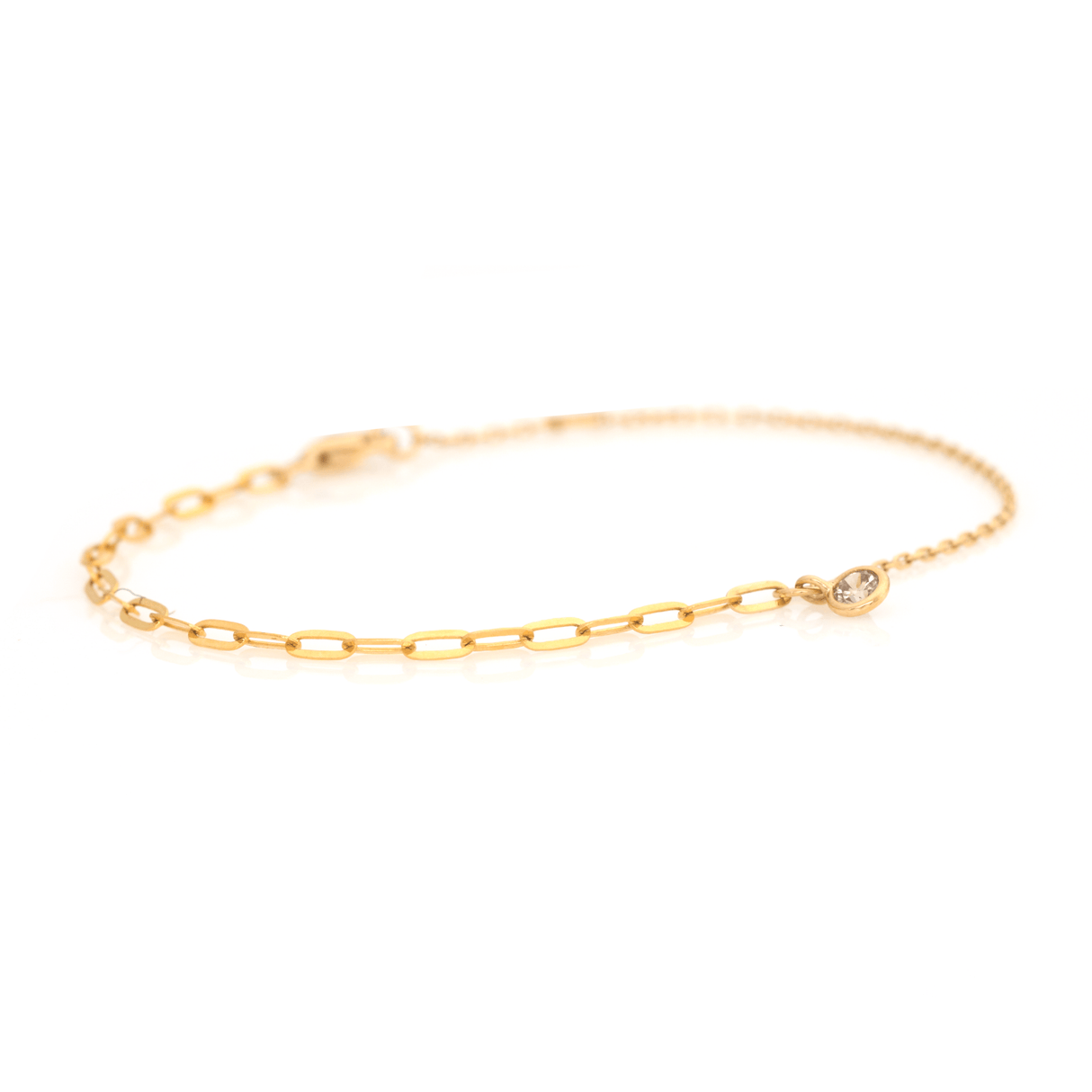 Champagne Diamond Duo Bracelet 18k gold stackable design side view