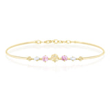 Champagne Diamond & Spinel Compass Bangle 18k gold Stackable design 1