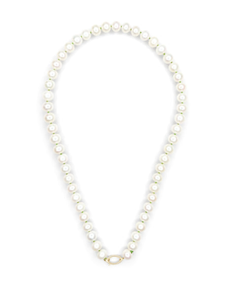 Classic Pearl & Fisheye Closure Necklace handmade fine jewelry