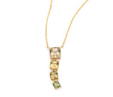 Color Change Tourmaline Links Cascade Necklace 18k handmade fine jewelry