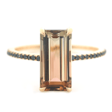Color Change Watermelon Tourmaline Protection Ring 18k gold engagement ring 