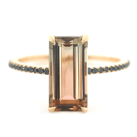 Color Change Watermelon Tourmaline Protection Ring 18k gold engagement ring 