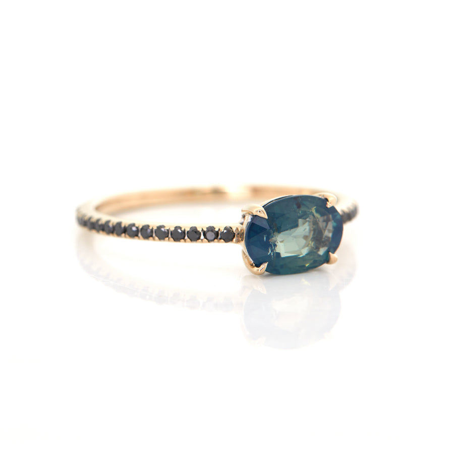 Color change Sapphire & Black diamond forever ring