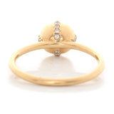 Cushion Champagne Diamond Compass Ring 18k gold engagement ring back view