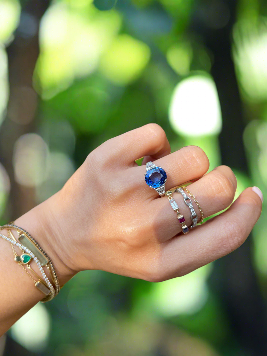 Sapphire & Diamond Ever After ring