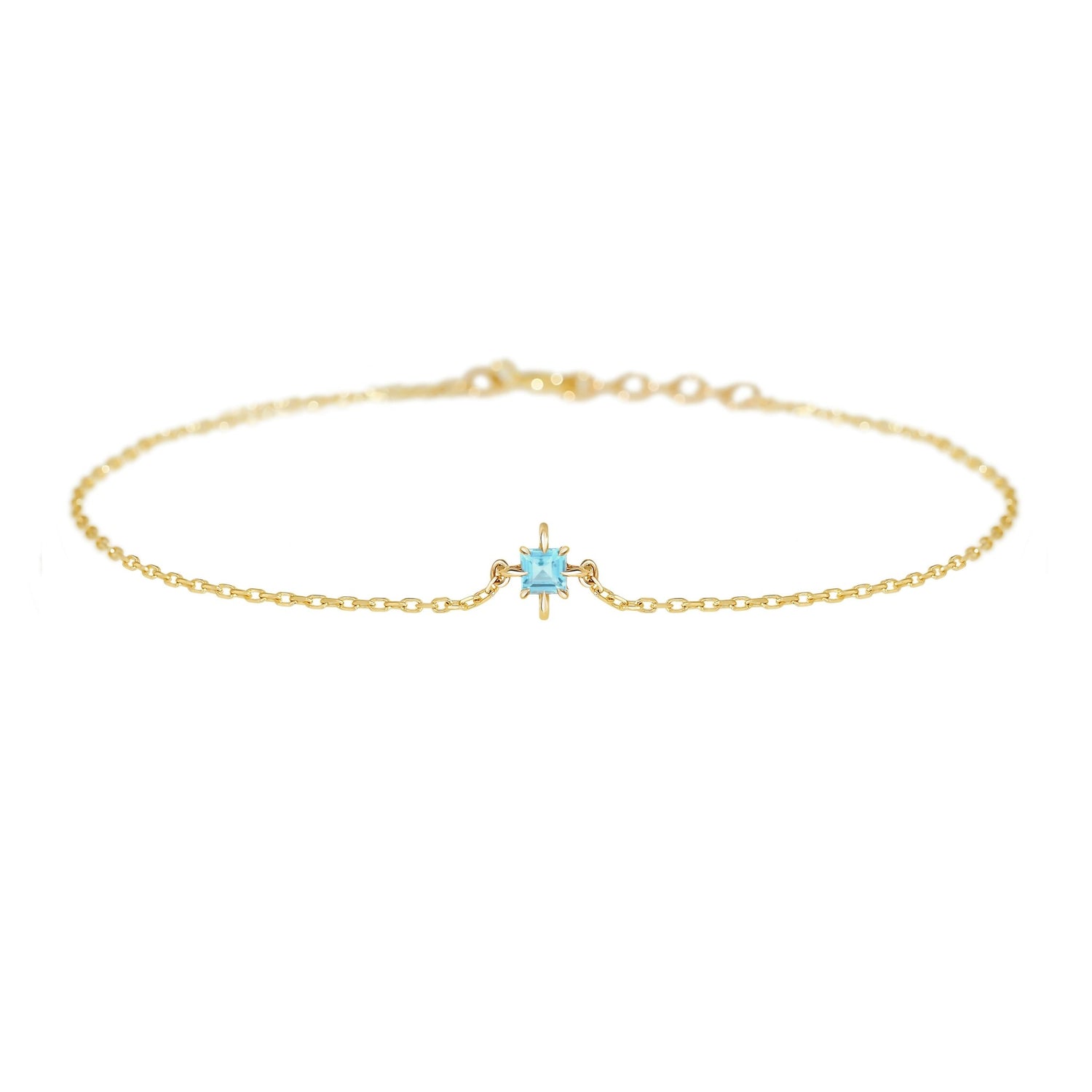 December Birthstone Topaz Bracelet 14k gold stackable design