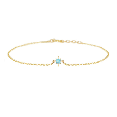 December Birthstone Topaz Bracelet 14k gold stackable design