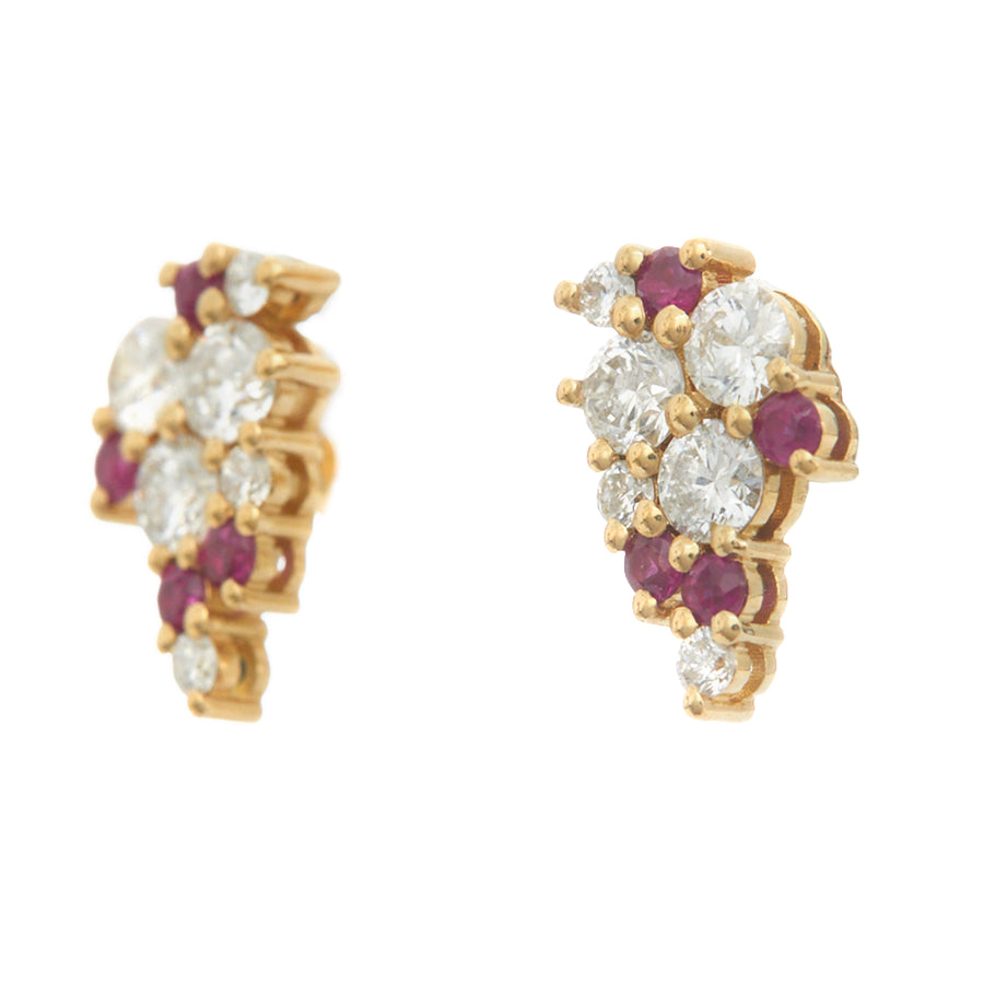 Diamond & Ruby cluster earrings