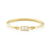 Diamond Baguette Petite Circle Ring 14k gold Stackable ring