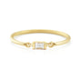 Diamond Baguette Petite Circle Ring 14k gold Stackable ring