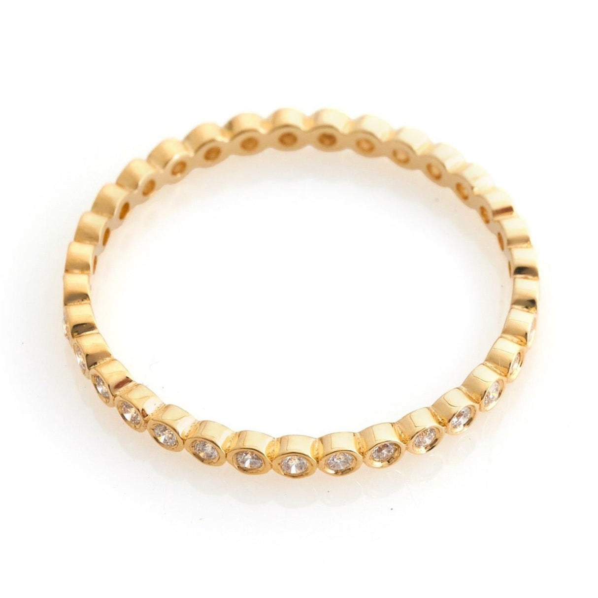 Diamond Bezel Set Infinity Ring 18k gold stackable ring 2