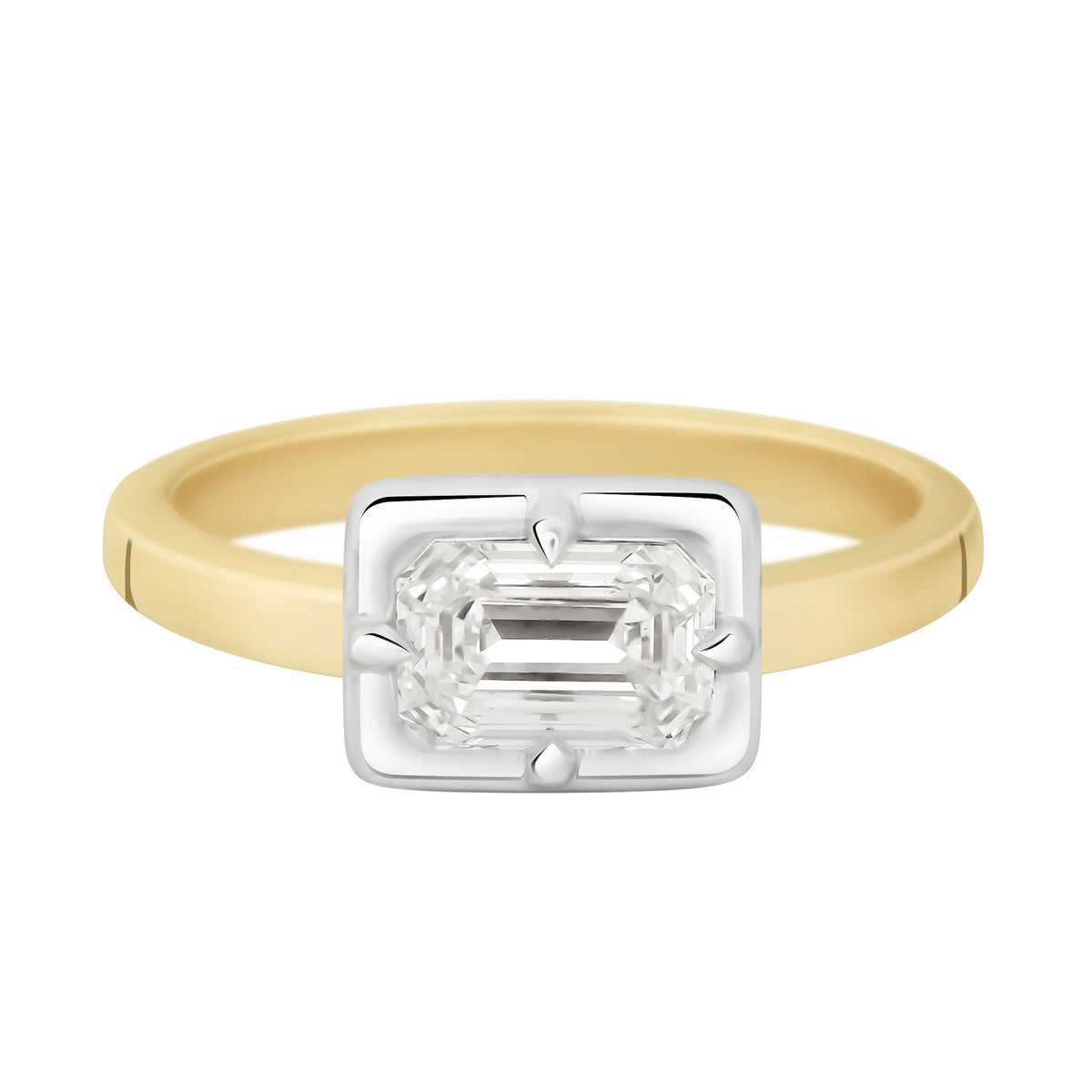 Emerald Cut Diamond Compass Ring