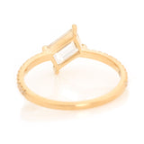 Diamond Contour Ring 18k gold engagement ring back view
