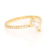 Diamond Contour Ring 18k gold engagement ring side view